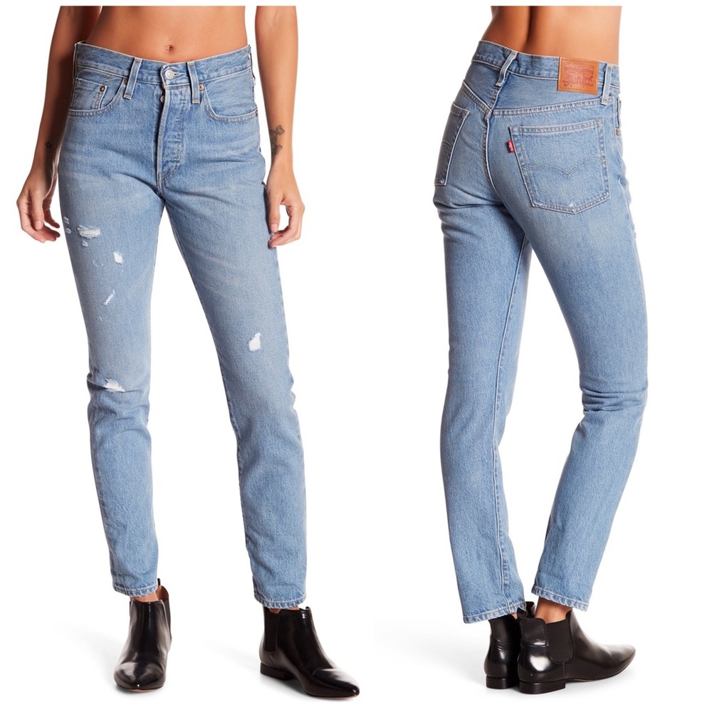 Levi’s 501 skinny white oak selvedge denim